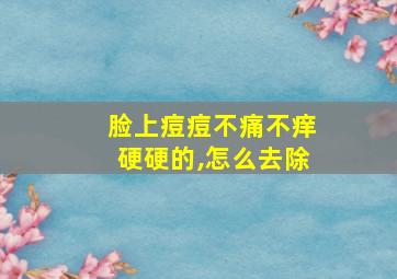 脸上痘痘不痛不痒硬硬的,怎么去除