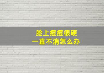 脸上痘痘很硬一直不消怎么办