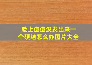 脸上痘痘没发出来一个硬结怎么办图片大全