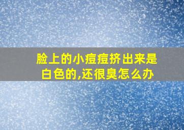 脸上的小痘痘挤出来是白色的,还很臭怎么办