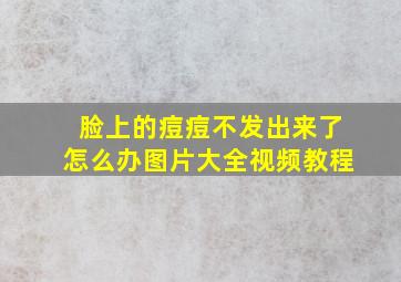 脸上的痘痘不发出来了怎么办图片大全视频教程