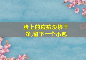 脸上的痘痘没挤干净,留下一个小包