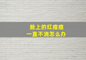 脸上的红痘痘一直不消怎么办