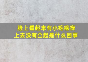 脸上看起来有小疙瘩摸上去没有凸起是什么回事