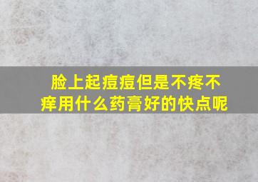 脸上起痘痘但是不疼不痒用什么药膏好的快点呢