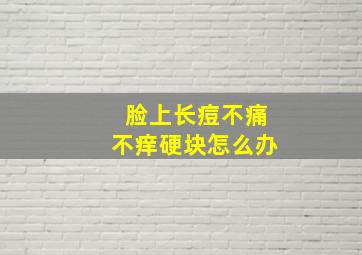 脸上长痘不痛不痒硬块怎么办