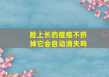 脸上长的痘痘不挤掉它会自动消失吗