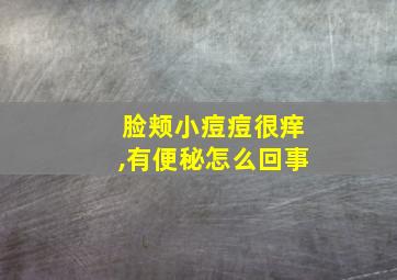 脸颊小痘痘很痒,有便秘怎么回事