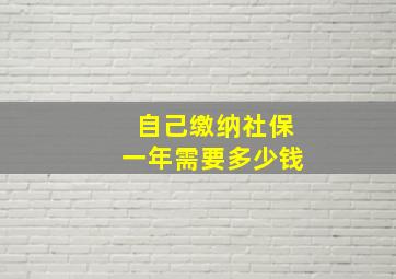 自己缴纳社保一年需要多少钱