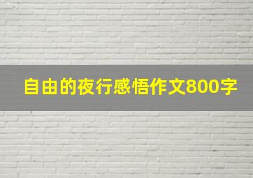 自由的夜行感悟作文800字