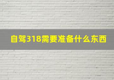 自驾318需要准备什么东西