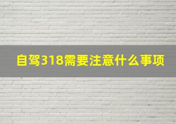 自驾318需要注意什么事项