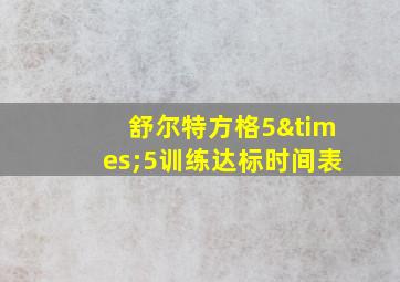 舒尔特方格5×5训练达标时间表