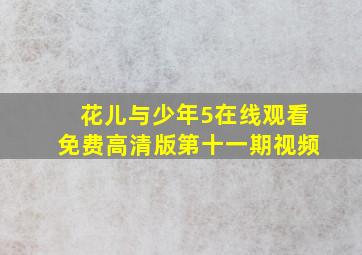 花儿与少年5在线观看免费高清版第十一期视频