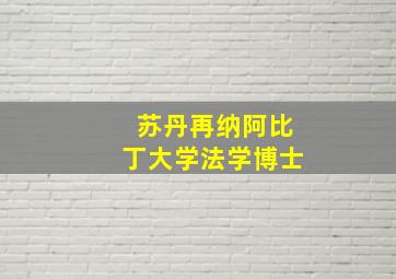 苏丹再纳阿比丁大学法学博士