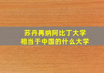 苏丹再纳阿比丁大学相当于中国的什么大学