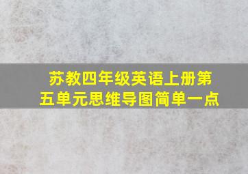 苏教四年级英语上册第五单元思维导图简单一点