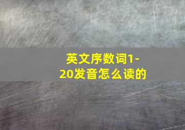 英文序数词1-20发音怎么读的