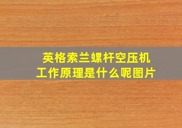 英格索兰螺杆空压机工作原理是什么呢图片