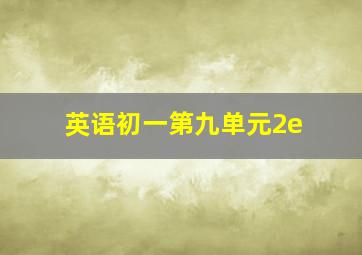 英语初一第九单元2e