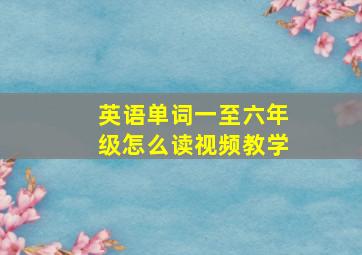 英语单词一至六年级怎么读视频教学