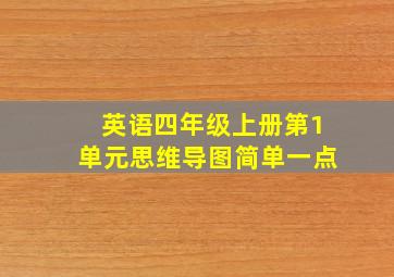 英语四年级上册第1单元思维导图简单一点