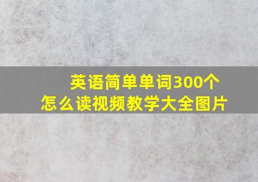 英语简单单词300个怎么读视频教学大全图片