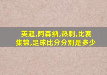 英超,阿森纳,热刺,比赛集锦,足球比分分别是多少