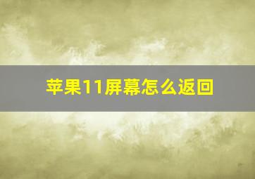 苹果11屏幕怎么返回