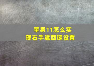 苹果11怎么实现右手返回键设置