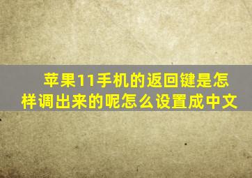 苹果11手机的返回键是怎样调出来的呢怎么设置成中文