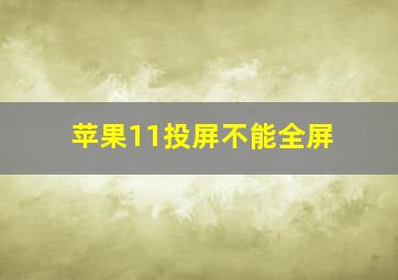 苹果11投屏不能全屏