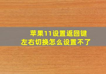 苹果11设置返回键左右切换怎么设置不了