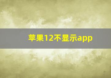 苹果12不显示app