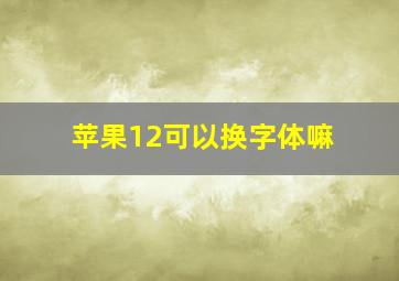 苹果12可以换字体嘛