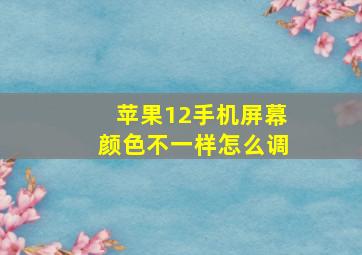 苹果12手机屏幕颜色不一样怎么调