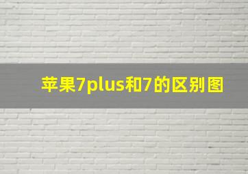 苹果7plus和7的区别图