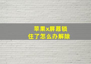 苹果x屏幕锁住了怎么办解除