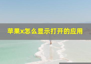 苹果x怎么显示打开的应用