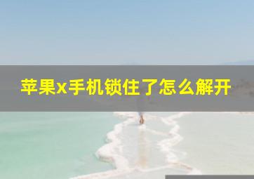 苹果x手机锁住了怎么解开