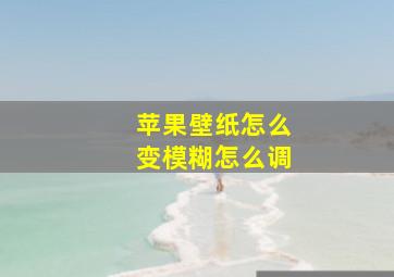 苹果壁纸怎么变模糊怎么调