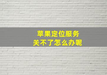 苹果定位服务关不了怎么办呢