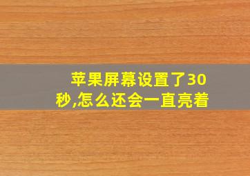 苹果屏幕设置了30秒,怎么还会一直亮着