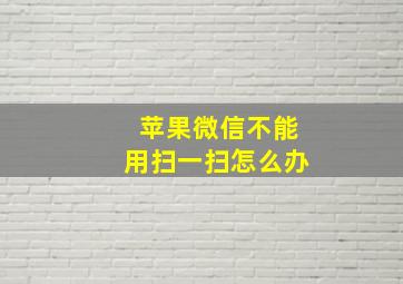 苹果微信不能用扫一扫怎么办