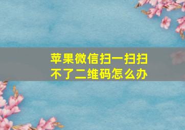 苹果微信扫一扫扫不了二维码怎么办