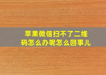 苹果微信扫不了二维码怎么办呢怎么回事儿