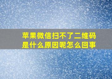 苹果微信扫不了二维码是什么原因呢怎么回事