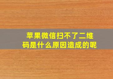 苹果微信扫不了二维码是什么原因造成的呢