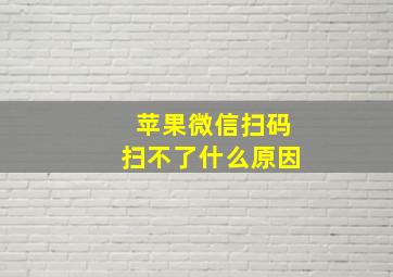 苹果微信扫码扫不了什么原因