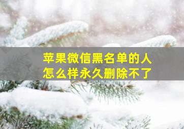 苹果微信黑名单的人怎么样永久删除不了